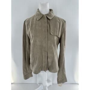 Vtg Ruffo Suede Jacket Womens Sz 46 Medium Safari Old Money Classic Luxury Italy